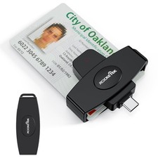USB C CAC Card Reader, DOD Military Smart Card Reader, Windows Mac Compatible picture