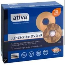 Ativa LightScribe DVD+R Recordable Discs 4.7GB 16x 10 Pack MPN 644-125 picture