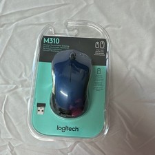 Logitech M310 Wireless Optical Ergonomic Large Standard Mouse Blue Black picture