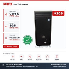 Cooler Master Custom Desktop PC Intel i7-7700 4Core 8GB DDR4 No HDD No OS DVD-RW picture