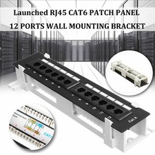 Cat6 12 Port Pro RJ45 Mini Patch Panel 110 Network w/ Surface Wall Mount Bracket picture