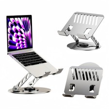 360° Rotatable Height-Adjustable All-Metal Dual-Bar Laptop Stand, Anti-Slip H... picture