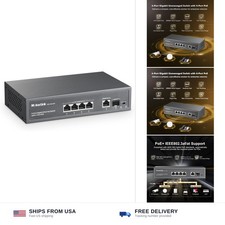 MokerLink 4 Port PoE Switch, 1 Gigabit Uplink, 1 SFP, IEEE802.3af/at 75W, PoE... picture