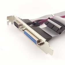 1x Serial DB9 COM with Parallel DB25 LPT to 10/26Pin IDC Flat wire Cable Bracket picture