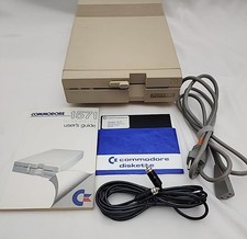 Commodore 1571 Disk Drive C128 C64 Original Box Manual Disk Cables Untested picture