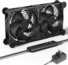 Big Airflow 2 x 120mm x 25mm Computer Fan with AC Plug Cabinet Fan 100V 240V AC picture