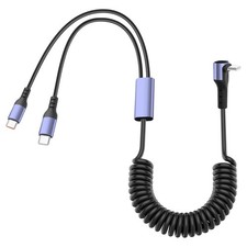 JSADZKJ 90 Degree USB Type C Spring Cable C to 2 C Y 1.6ft 6ft  picture