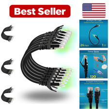 Patch Cables Cat6 1ft (24 Pack) - Black picture