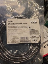C2G 15ft (4.6m) RJ11 High Speed Internet Modem Cable - transparent blue picture