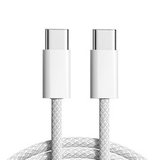 CY 65W USB-C Data Cable Type C Male to Male PD 27W Power White Sleeve for Phone picture
