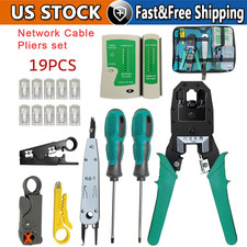 Network Tool Kit with RJ45 Crimper Cable Tester Strippers for Ethernet Cables picture