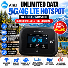 NETGEAR MR5100 5G Hotspot Rural Internet RV WiFi Unlimited Data AT&T 30 Days picture