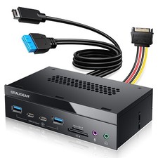 Front Panel in 5.25 inch, 4x USB 3.2 Gen2 Hub 10Gbps, 2xA+2xC, Card Reader, Audio picture