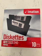 10-Pack Imation Diskettes IBM Formatted 2HD 1.44 MB, New in Sealed Box picture