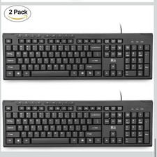 Rii RK907 Ultra-Slim Compact USB Wired Keyboard Mac PC (Set Of 2) picture