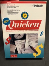 Vintage Intuit Quicken 3.0 Apple Macintosh Software 3.5” Floppy Disk Box Manual picture