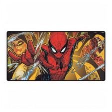 Marvel Spider-Man Action Web Shooting Gold Background Mouse Pad Desk Mats picture