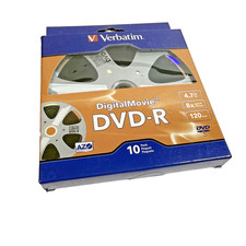10 Verbatim 8x Film Reel DVD-R Discs, 4.7GB / 120 Digital Movie Min. *New Retro* picture