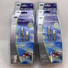 6pcs Belkin Translucent Blue Light USB Lighted Cable 6ft  F3U144-06-BLU picture