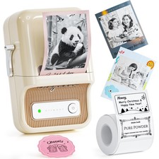 NIIMBOT B21 Pro Label Maker, 300DPI Support Red-Black Printing, White Thermal picture