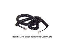 Belkin F8V101-12BK Pro Series Coiled Telephone Handset Curly Cable 12 FT Black picture