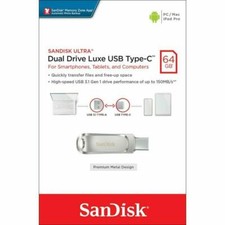 SanDisk 64GB Ultra Dual Drive Luxe USB Type-C Flash Drive SDDDC4-064G-G46 picture