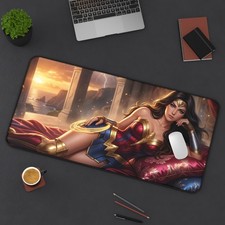 Wonder Woman Gaming Mouse Pad, Large Desk Mat, Superhero Decor picture