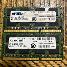 2-PACK Crucial 4GB DDR3 1333 MT/s (PC3-10600) CL9 SODIMM 204-Pin CT51264BC1339 picture