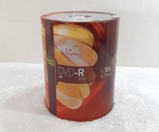 TDK DVD-R 1-16x Speed 4.7 GB Recordable Discs 100 Pack Spindle Sealed picture