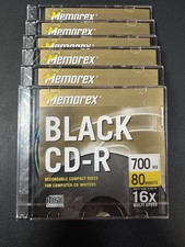 6x single Pack Memorex Black Recordable CD-R 700 MB 80 min 1x-16x Speed * NEW * picture