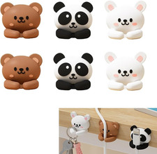 6Pcs Cute Animal Cable Organizer Adorable Panda Rabbit Bear Shaped Cable Clips D picture