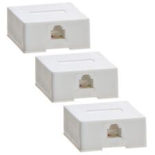 3 Pcs 1 Port RJ12 6P4C Telephone Phone Line Cable Wall Surface Mount Compact Box picture