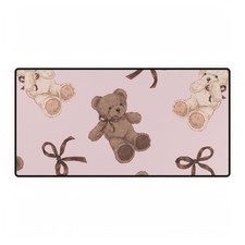 Copy of Teddy Bears Pattern Desk Mat | Pink Plush Toy Mousepad picture