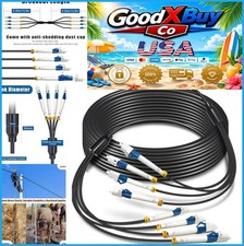 30m 4 Core Single Mode LC to LC Armored Fiber Optic Cable TPU Outdoor Black picture