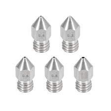 5PCS 3D Printer Nozzle Fit for MK8, Stainless Steel 0.2mm - 1mm Total picture