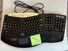 ADESSO PCK-308UB BLACK Wired Ergonomic Keyboard Multimedia Touchpad TESTED WORKS picture