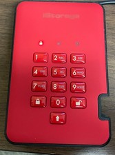 iStorage diskAshur2 4TB Encrypted Portable Hard Drive PIN Keypad USB 3.1 Red picture
