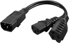 1FT IEC320 C14 to C13+5-15R Y Split Short Power Adapter Cord picture