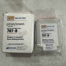 Pitney Bowes 787-8 Fluorescent Red Ink Cartridge 78ml CG380A New Sealed E43 picture