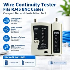 Wire Continuity Tester Fits RJ45 BNC Cables Compact Network Installation Tool picture