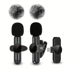 Wireless Lavalier Microphone With Windproof Cover Audio Video Recording Mini Mic picture