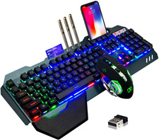 Teclado Y Mouse Inalambrico Gamer Razer Croma Gaming Iluminacion Teclas Para Pc picture