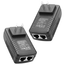 TIENFOKOTA 2PCS 48V 0.5A POE Injector,Wall Mount​Ethernet Adapter​Power Adapter​ picture