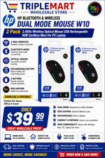 2 Pack 2.4GHz Wireless Optical Mouse USB Rechargeable RGB Cordless picture