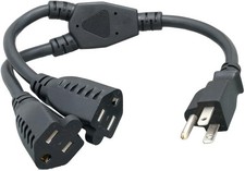 Cablelera Power Cord Extension And Splitter NEMA 5-15P to NEMA 5-15R x 2 16 AWG picture