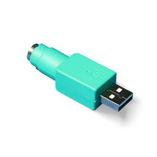 USB Type A Male to PS2 Mini DIN 6 Female Mouse Adapter - Green picture