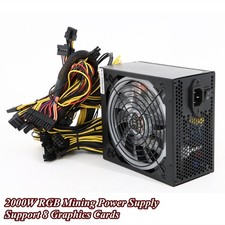 2000W RGB Mining Power Supply Support 8 Graphics Cards For ATX   Rig Coin picture
