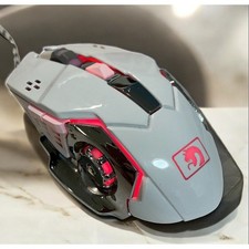Mamba Snake Wired Gaming Mouse RGB LED White Chrome Braided USB Cable Ergonomic picture