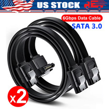 2-PCS SATA III Cable 6Gbps 90 Degree Right Angle Locking Latch 18 Inches for HDD picture