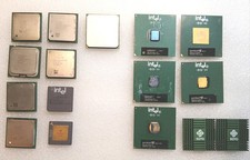 Vintage CPU Lot (14) Intel Pentium AMD Athlon Motorola AS-IS Untested picture